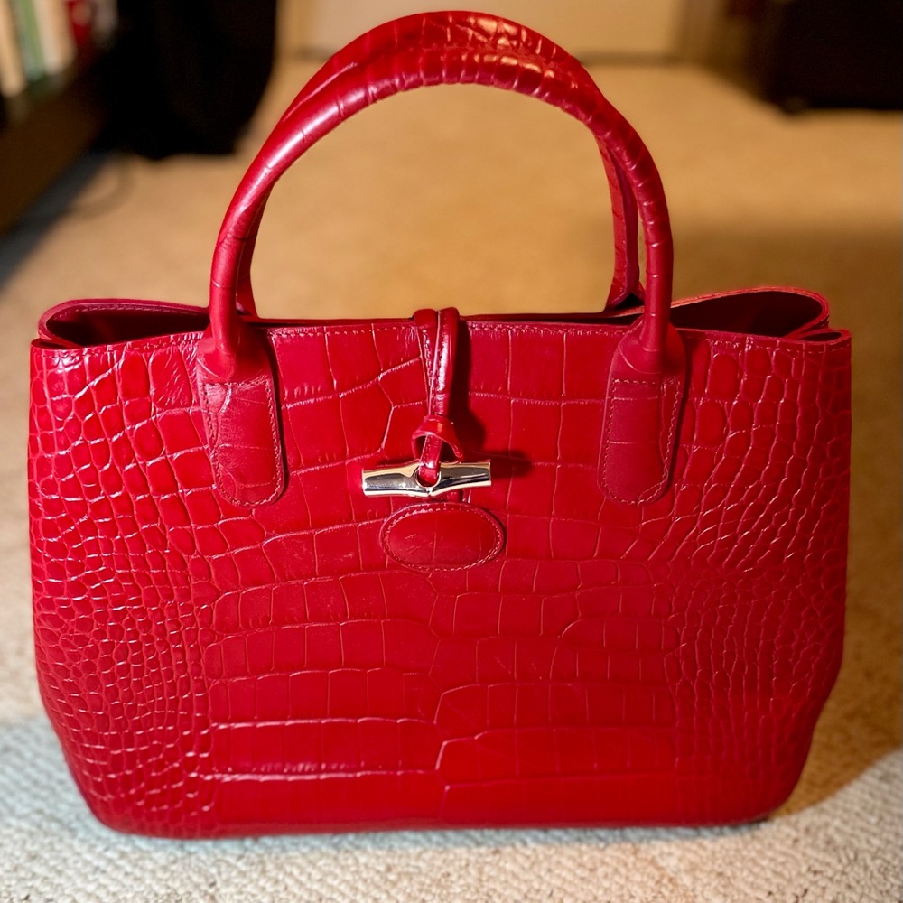 Longchamp Roseau Croco in Beautiful Red!